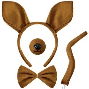 7471 4 Pcs Kangaroo Costume Set Kangaroo Headband Bowtie Tail